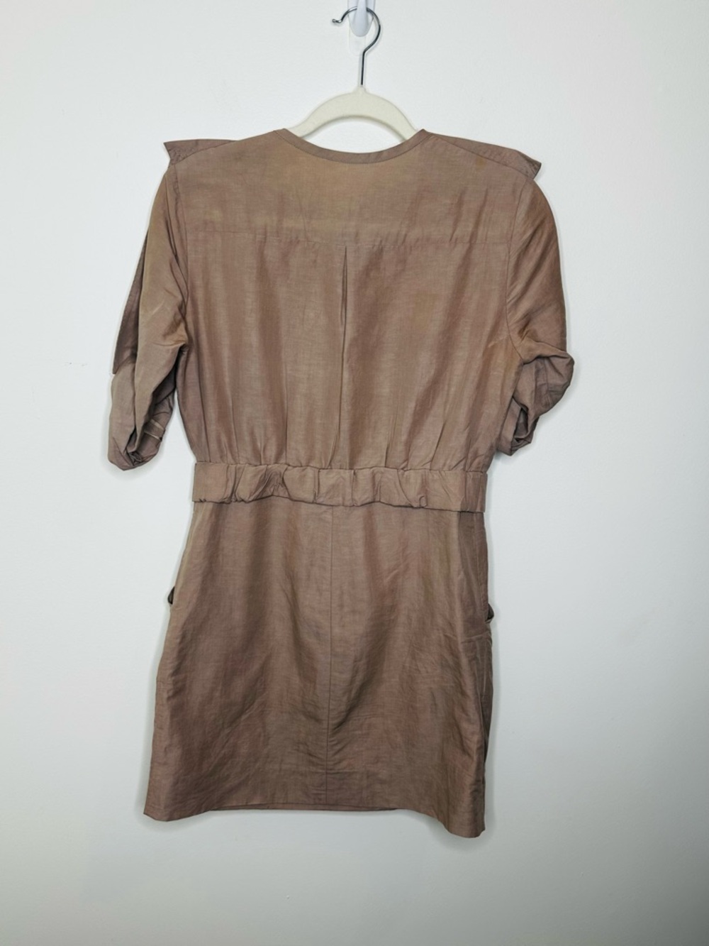 Classic Safari Mini Dress in Sand - Picture 7 of 15